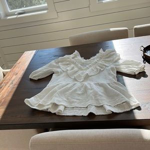 Never worn white linen top size sm - free the roses